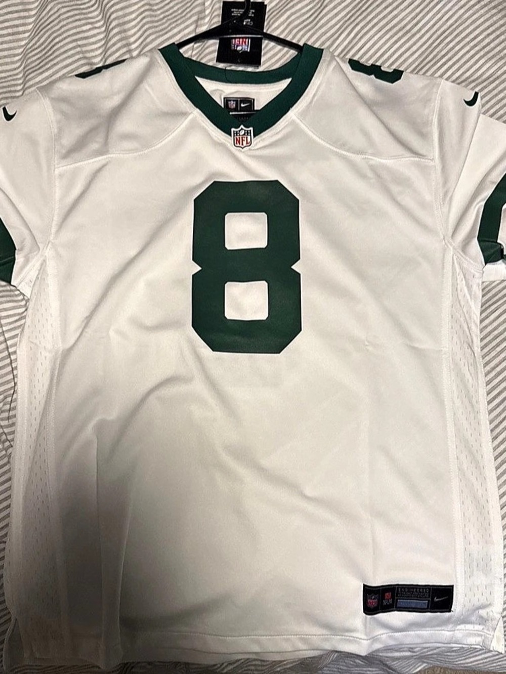 Nike Aaron Rodgers #8 New York Jets jersey White & Green Size Medium